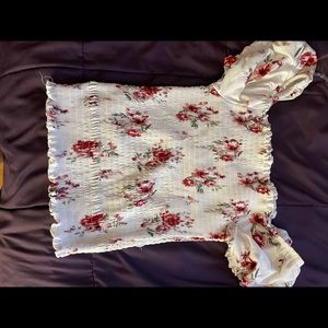 Off the shoulder floral blouse